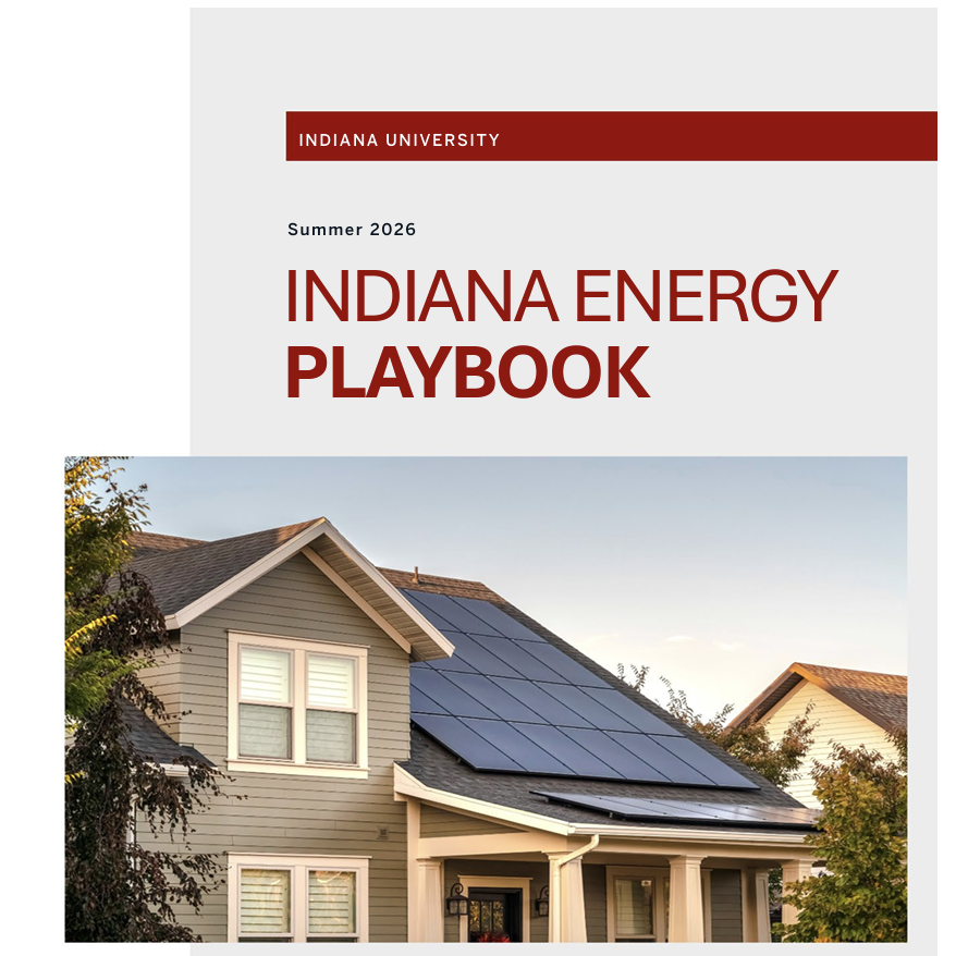 cover image of Indiana Energy Playbook guide to help cities and towns save money via energy efficiency, published Summer 2026